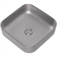 Раковина-чаша Abber Rechteck 39 Серебро матовое арт-AC2211MS — фото 2, Раковины накладные