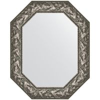 Зеркало Evoform Polygon 78х63 в багетной раме - Византия серебро 99 мм арт-BY 7226 — фото 1, Зеркала в ванную комнату