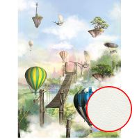 Фреска детская Ortograf Сказочная страна 30775 Фактура флок FLK Флизелин (2*2,7) Голубой/Зеленый, Воздушные шары арт-30775 (флок FLK) — фото 1, Фрески