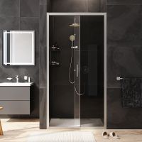 Душевая дверь AM.PM Gem Solo 100 профиль Хром матовый стекло тонированное-прозрачное арт-W90G-100-1-195MG — фото 1, Раздвижные душевые двери