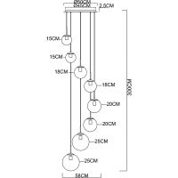 Люстра Artelamp Volare Прозрачная Античная бронза арт-A1900SP-8AB — фото 4, Люстры