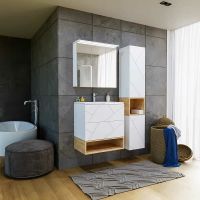 Тумба под раковину Бриклаер Кристалл 70 подвесная Белая арт-4627125415951 — фото 6, Тумбы под раковину