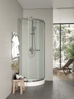 Душевой уголок Agger 80x80 профиль Хром стекло прозрачное арт-A01-080TCR — фото 4, Душевые уголки четверть круга