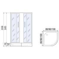 Душевой уголок River Don XL 100x100 MT с поддоном арт-10000008318 — фото 7, Душевые уголки четверть круга