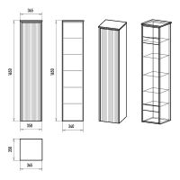 Шкаф пенал Brevita Elche 35 L Серый кашемир Золото арт-ELC-05035-010L — фото 13, Пеналы для ванной комнаты