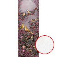 Фреска Ortograf Paradise 32222 Фактура бархат FX Флизелин (1*2,7) Сиреневый/Желтый, Птицы/Листья арт-32222 (бархат FX) — фото 1, Фрески
