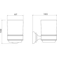 Стакан для зубных щеток Aquatek Классик Хром арт-AQ4504CR — фото 2, Стаканы для зубных щеток