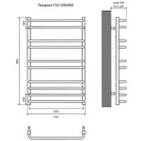 Водяной полотенцесушитель Aquatek Пандора П10 500x800 Хром арт-AQ RRС1080CH — фото 13, Водяные полотенцесушители