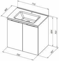 Тумба под раковину Aquanet Алвита New 70 подвесная Антрацит арт-303904 — фото 9, Тумбы под раковину