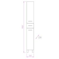 Пенал Onika Модерн 26.10 Белый арт-402605 — фото 3, Пеналы для ванной комнаты