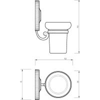Стакан для зубных щеток Migliore Montecarlo Белый Бронза арт-31517 — фото 2, Стаканы для зубных щеток
