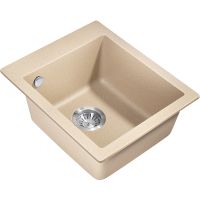 Кухонная мойка Milacio Murcia 42 Cuarzo / бежевый кварцевый композит / встраиваемая сверху / 41.5x21.5x49 см арт-MC.77044 — фото 1, Кухонные мойки