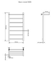 Электрический полотенцесушитель Aquanet Mauro 100х50 R с полкой Хром арт-282008 — фото 2, Электрические полотенцесушители