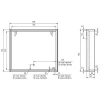 Зеркало Cersanit Louna 80 с подсветкой Белое с сенсорным выключателем арт-SP-LU-LOU80-Os — фото 10, Зеркала в ванную комнату