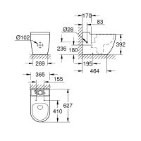 Унитаз компакт Grohe Bau Ceramic без бачка и сиденья арт-39910000 — фото 7, Напольные унитазы