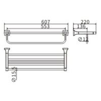 Полка для полотенец CeramaLux Domino Хром арт-95410 — фото 2, Полки для полотенец