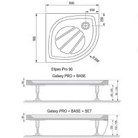 Душевой поддон из искусственного камня Ravak Elipso Pro 90х90 Белый арт-XA237701010 — фото 4, Душевые поддоны из искусственного камня