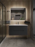 Тумба с раковиной Orange подвесная Черная матовая арт-Li-100Tub+Ra — фото 4, Тумбы с раковиной