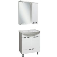 Зеркало со шкафом Runo Барселона 65 R с подсветкой Белое арт-00000001036 — фото 2, Зеркальные шкафы в ванную