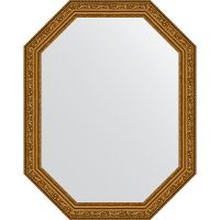 Зеркало Evoform Octagon 55x70 в багетной раме - Виньетка состаренное золото 56 мм арт-BY 7022 — фото 1, Зеркала в ванную комнату