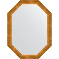 Зеркало Evoform Octagon 60x80 в багетной раме - Травленое золото 59 мм арт-BY 7039 — фото 1, Зеркала в ванную комнату