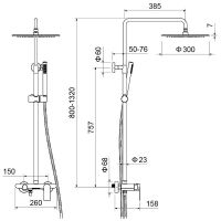 Душевая система Aquatek Лира Черная матовая арт-AQ2440MB — фото 5, Душевые стойки