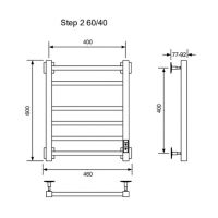 Электрический полотенцесушитель Ника Хром арт-STEP-2 60/40 U — фото 2, Электрические полотенцесушители