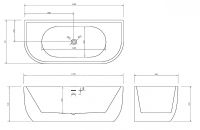 Акриловая ванна Abber 170х75 без гидромассажа арт-AB9316 — фото 4, Акриловые ванны