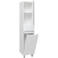 Шкаф пенал Runo Парма 35 R с бельевой корзиной Белый арт-УТ000002867 — фото 2, Пеналы для ванной комнаты