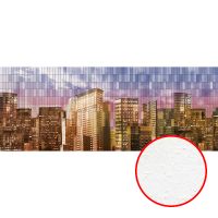 Фреска Ortograf Небоскребы 4128 Фактура бархат FX Флизелин (7*2,7) Фиолетовый/Оранжевый, Город арт-4128 (бархат FX) — фото 1, Фрески