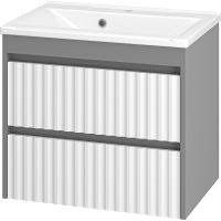 Тумба с раковиной Brevita Balaton 65 подвесная Белая матовая Серая матовая арт-УТ000012303 — фото 1, Тумбы с раковиной