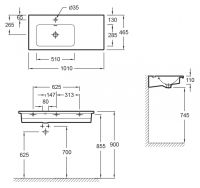 Раковина Jacob Delafon Vox 100 Белая арт-EXAD112-00 — фото 6, Раковины подвесные