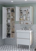 Зеркальный шкаф Aquaton Сканди 70 Белый Дуб верона арт-1A252202SDB20 — фото 4, Зеркальные шкафы в ванную