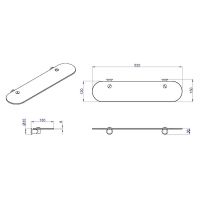 Стеклянная полка Azario Forny Хром арт-AZ-88303 — фото 2, Полки для ванной и душа