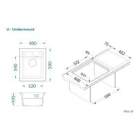Кухонная мойка Alveus Granital Atrox 10 Beige G55 400x500 Бежевая арт-1139769 — фото 6, Кухонные мойки