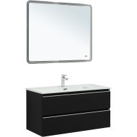 Тумба под раковину Aquanet Вега 100 подвесная Черная арт-329593 — фото 8, Тумбы под раковину