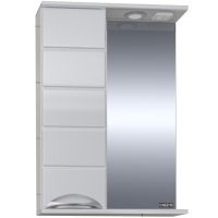 Зеркало со шкафом СанТа Родос 50 L с подсветкой Белое арт-106013 — фото 3, Зеркальные шкафы в ванную