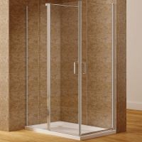 Душевой уголок Aquanet Cinetic AE12-N-120H190U-CT + AE12-N-80H190U-CT 120х80 профиль Хром стекло прозрачное арт-254237 — фото 1, Прямоугольные душевые уголки