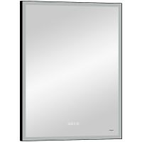 Зеркало Reflection Ghost 600х800 с подсветкой Черное с сенсорным выключателем, диммером и часами арт-RF5223GH — фото 4, Зеркала в ванную комнату