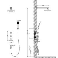 Душевая система Timo Tetra-thermo с термостатом Золото матовое арт-SX-0179/17SM — фото 2, Встраиваемые душевые комплекты