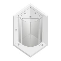 Душевой уголок New Trendy New Soleo Chrome 80х80 профиль Хром стекло прозрачное арт-K-0418 — фото 7, Душевые уголки четверть круга