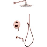 Душевая система Abber Wasser Kreis Розовое золото арт-AF8117RG — фото 1, Встраиваемые душевые комплекты