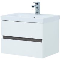 Комплект мебели для ванной Aquanet Беркли 50 подвесной Белый глянец Дуб рошелье арт-258776 — фото 4, Комплекты мебели для ванной