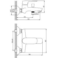 Смеситель для ванны Orange Mari Хром арт-M07-100cr — фото 8, Смеситель для ванны