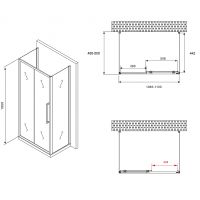 Душевой уголок Abber Schwarzer Diamant 110x50 профиль Черный стекло прозрачное арт-AG30110BH-S50B-S50B — фото 5, Прямоугольные душевые уголки