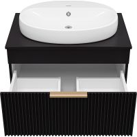 Тумба с раковиной Brevita Enfida 70 подвесная Черная матовая арт-УТ000015094 — фото 3, Тумбы с раковиной