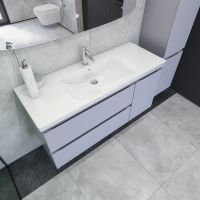 Тумба под раковину Caprigo Forte 120 подвесная Серая матовая арт-36117R-SF028 — фото 2, Тумбы под раковину