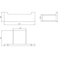 Крючок двойной Milacio Ultra / чёрный матовый / 9x3x5 см / нержавеющая сталь арт-MCU.950.MB — фото 4, Крючки для полотенец