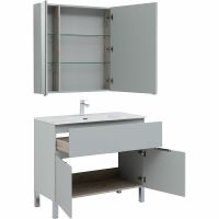 Товар: Комплект мебели для ванной Aquanet Алвита New 100 Серый матовый арт-273990 - фото 4 Комплект мебели для ванной Aquanet Алвита New 100 Серый матовый арт-273990 — фото 4, Комплекты мебели для ванной