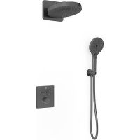 Душевая система Vincea Inspire с термостатом Вороненая сталь арт-VSFW-3I21MT1GM — фото 1, Встраиваемые душевые комплекты